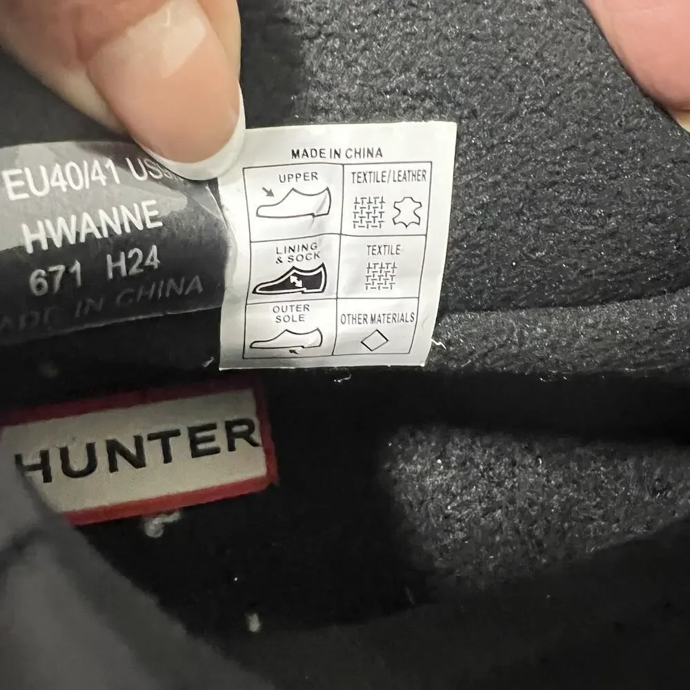 Hunter Women's Annes Waterproof Insulated Snow Booties Size 9 White Black NEW